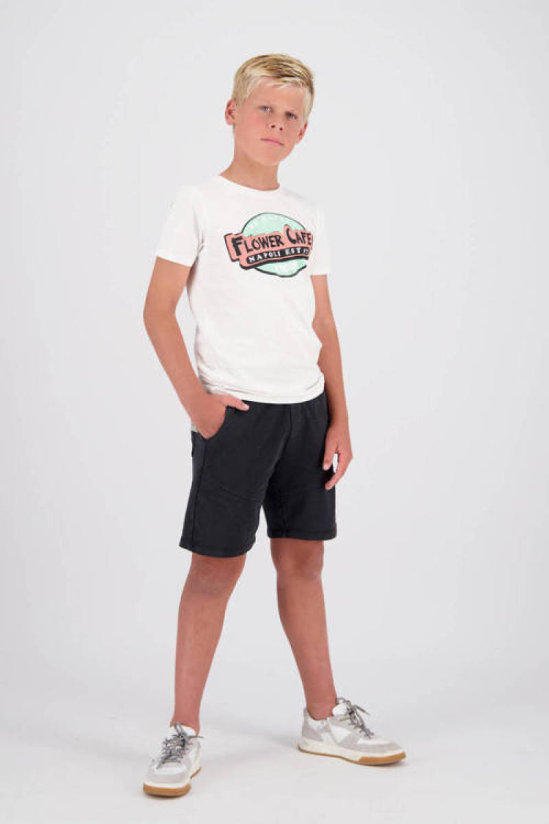 Vingino T-shirt Huba met tekst wit
