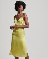 Superdry Vrouwen Satijnen Cami Midi-jurk Groen Grootte: 44