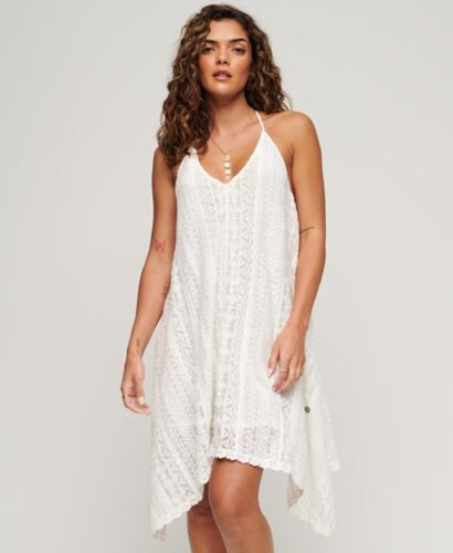 Superdry Vrouwen All Lace Midi-jurk Wit Grootte: 34