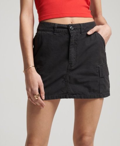 Superdry Vrouwen Vintage Utility Minirok Zwart Grootte: 38