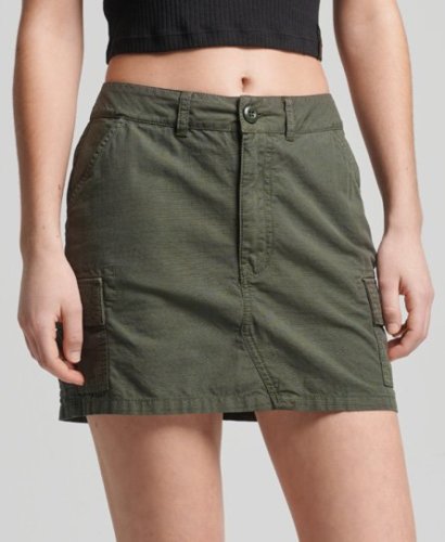 Superdry Female Vintage Utility Minirok Khaki Grootte: 40