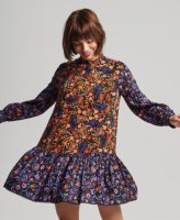 Superdry Female Mini-jurk met Hoge Halslijn Multi Grootte: 44