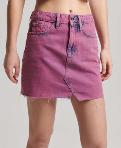 Superdry Female Vintage Denim Minirok Roze Grootte: 36