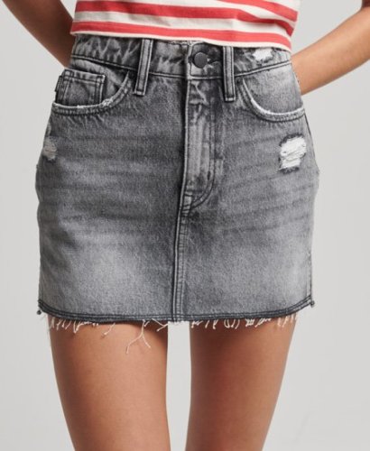 Superdry Female Denim Vintage Minirok Zwart Grootte: 36