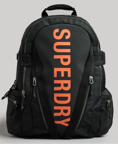 Superdry Mannen Mountain Tarp Rugzak met Print Zwart Grootte: 1SIZE