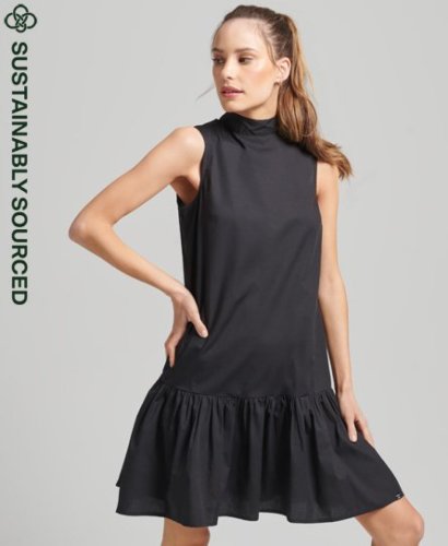 Superdry Female Geweven Mini-jurk Zwart Grootte: 36