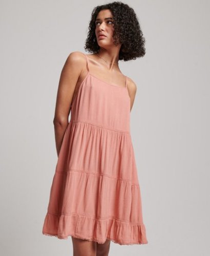 Superdry Vrouwen Mini Beach Cami-jurk Roze Grootte: 44