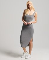 Superdry Female Gebreide Jurk met Textuur Grijs Grootte: 44