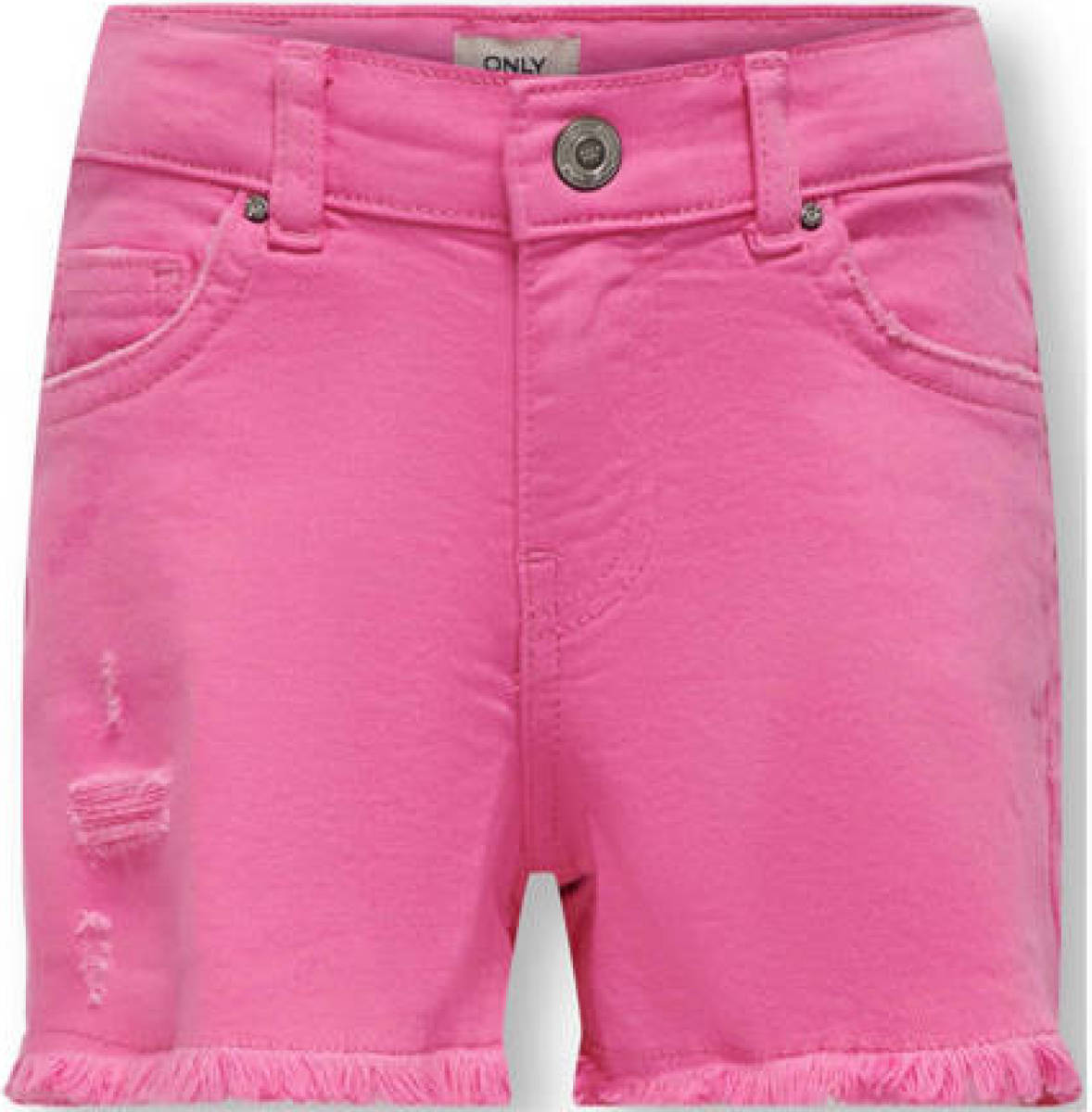 KIDS Only GIRL short KOGROBYN met slijtage felroze