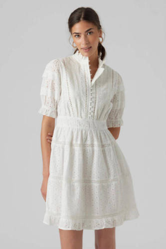 AWARE by VERO MODA jurk VMNONNIE van biologisch katoen wit