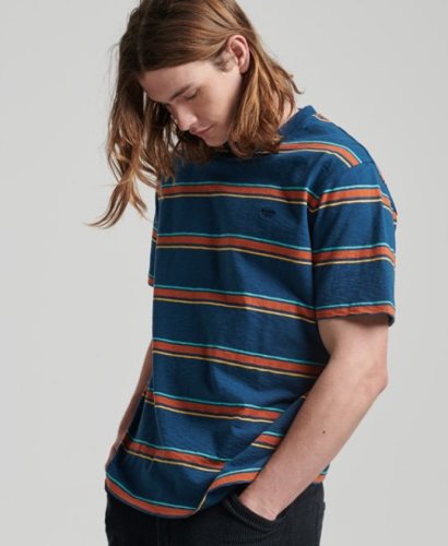 Superdry gestreept oversized T-shirt blue bottle stripe