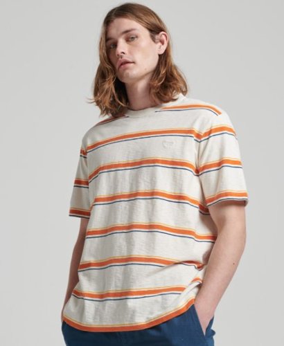 Superdry gestreept oversized T-shirt ecru