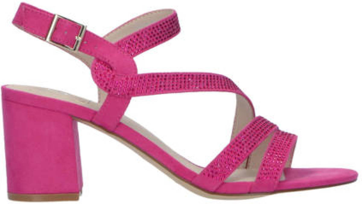 La strada sandalettes met strass steentjes fuchsia