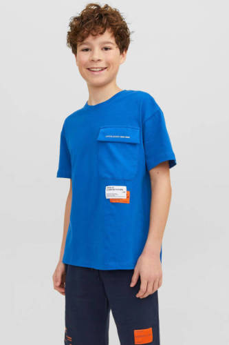 Jack & Jones JUNIOR T-shirt JCOMAGIC met backprint blauw