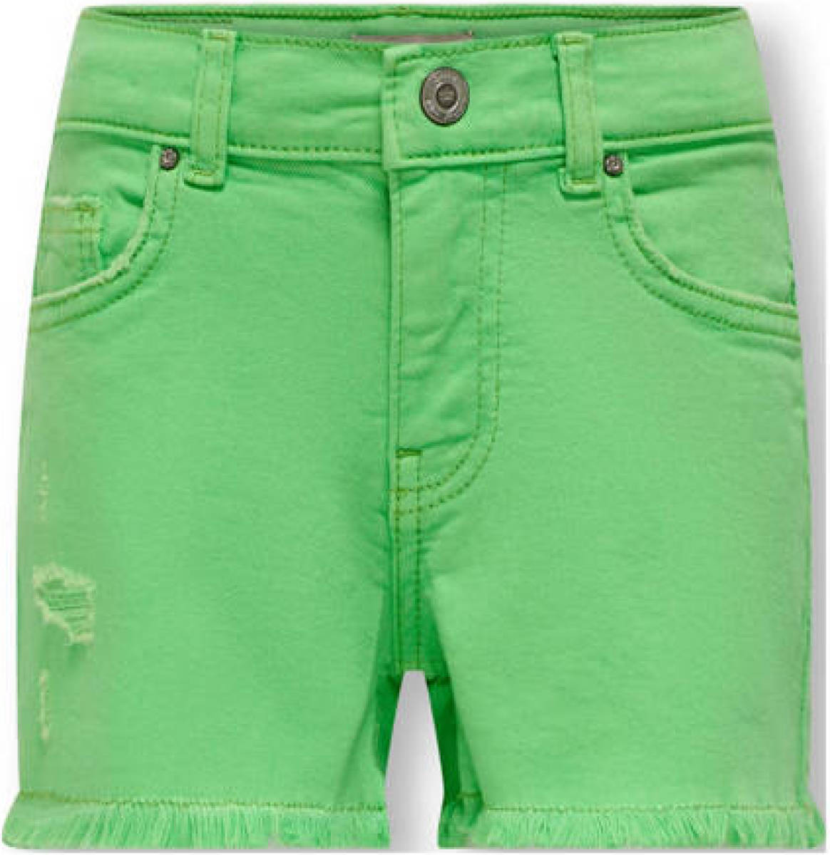 KIDS Only GIRL short KOGROBYN met slijtage felgroen