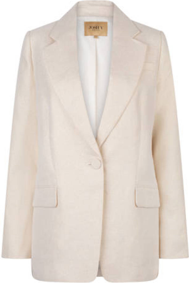 JOSH V gemêleerde getailleerde blazer Yaela met linnen zand