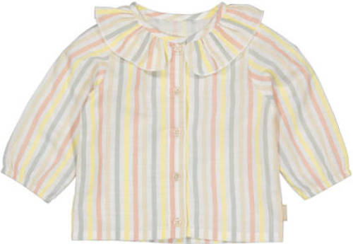 Quapi newborn baby gestreepte blouse QSARENB lichtgeel/multicolor