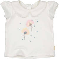 Quapi newborn baby T-shirt QSARRANB met printopdruk wit/roze