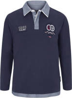 Jan Vanderstorm polo Plus Size met printopdruk donkerblauw