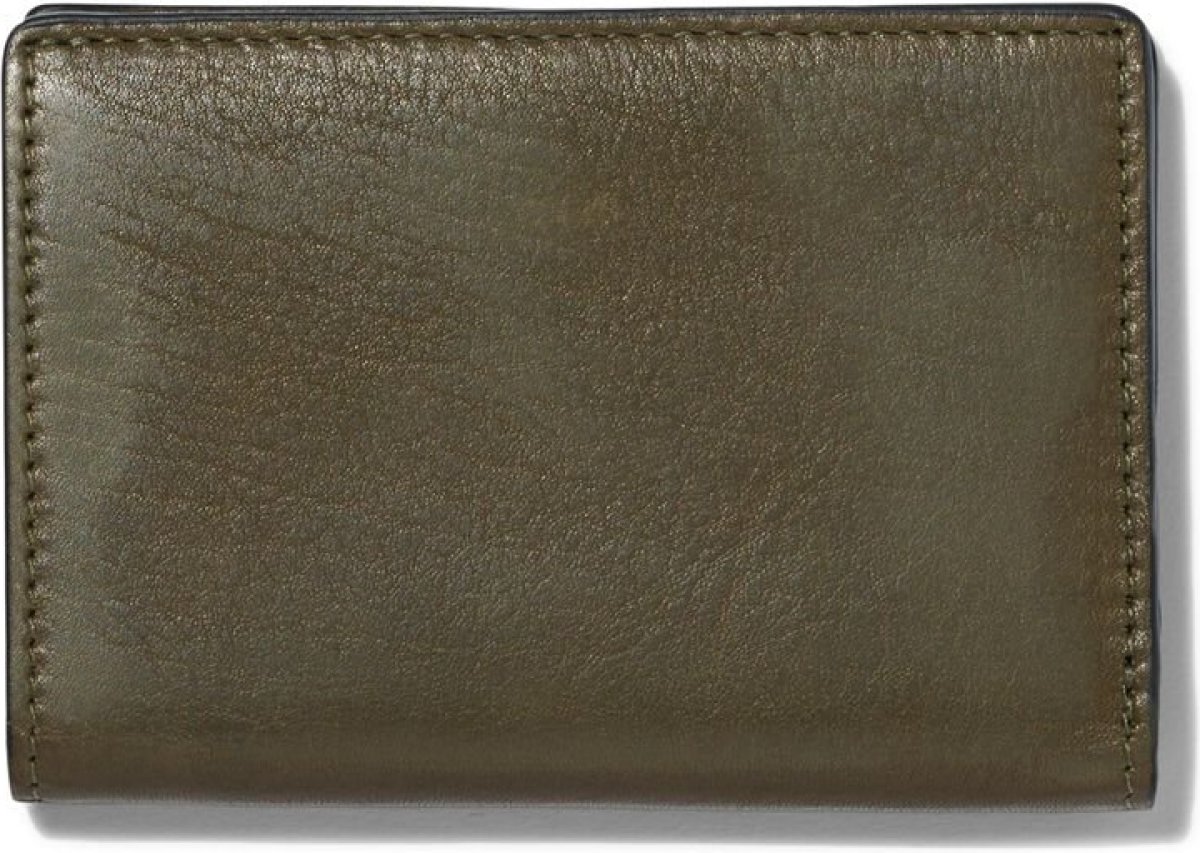 HEMA Vouwportemonnee Met Magneetsluiting Groen Leer RFID 7x10.5
