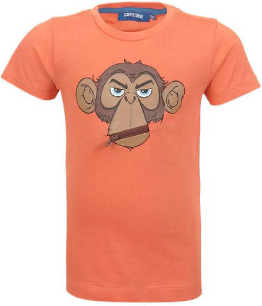 Someone T-shirt Bondi met printopdruk oranje