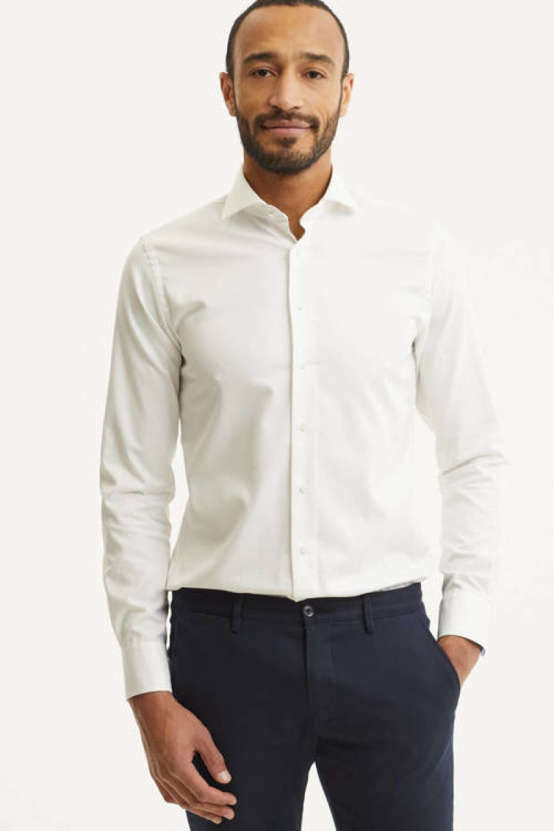 Profuomo slim fit overhemd wit