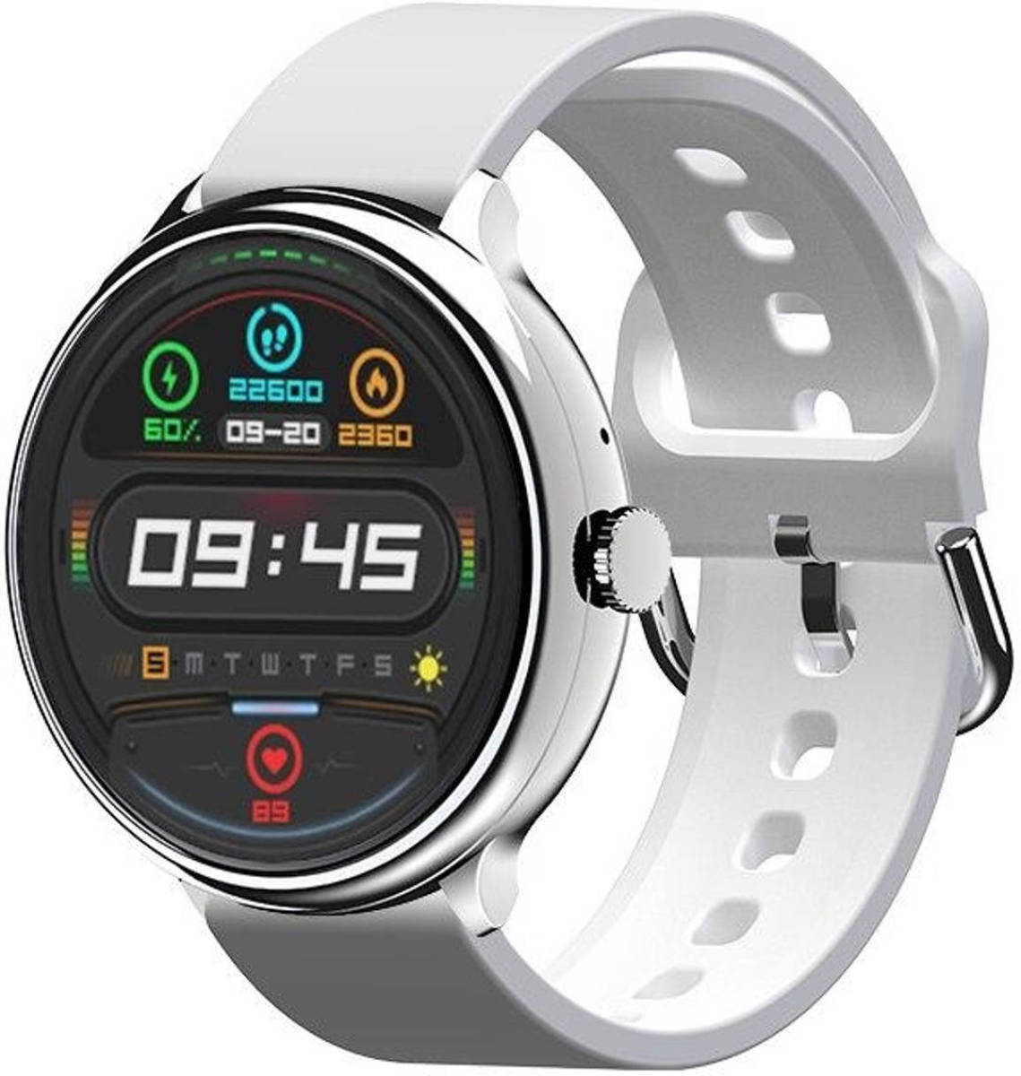 Adwear SWk50 Smartwatch - Sierraad om je pols - met extra wit bandje