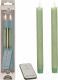 Anna's Collection LED dinerkaarsen - 4x - jade groen - 23 cm - met afstandsbediening - LED kaarsen