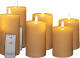 Anna's Collection LED Stompkaarsen met afstandsbediening - 6x - oranje - 10/12.5/15 cm - LED kaarsen