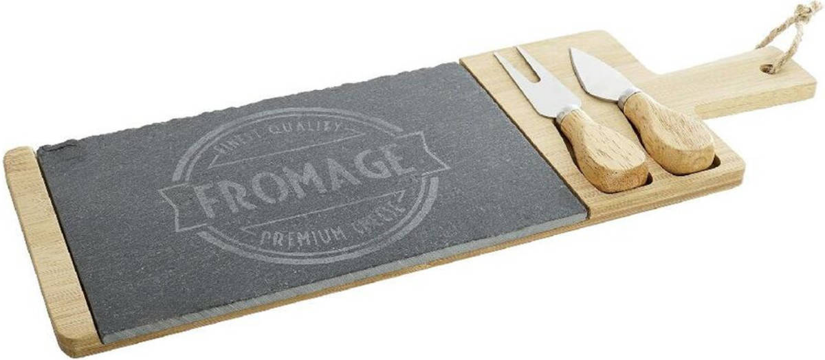Snijplank DKD Home Decor Zwart Bamboe Raad van bestuur (3 pcs) (40 x 14 x 2 cm) (3 x 2 x 12 cm)