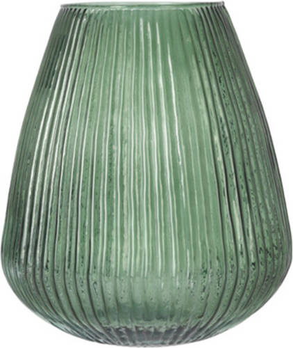 Excellent Houseware glazen vaas / bloemen vazen - groen - 25 x 37 cm - Vazen
