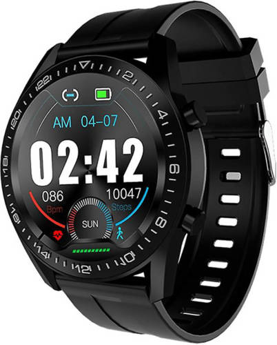 Adwear SWi12 Smartwatch - klassiek rond design - aluminium