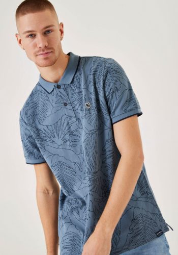 Garcia Poloshirt met een gebloemd motief all-over