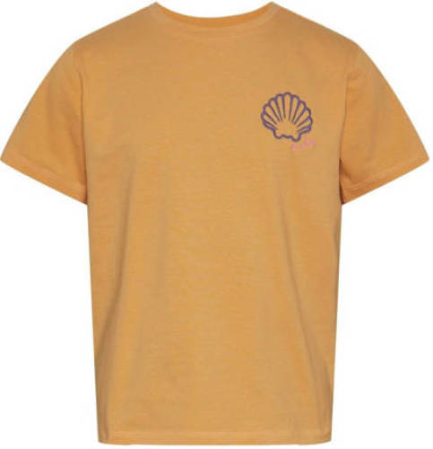PIECES KIDS T-shirt PKKIM met printopdruk oranje