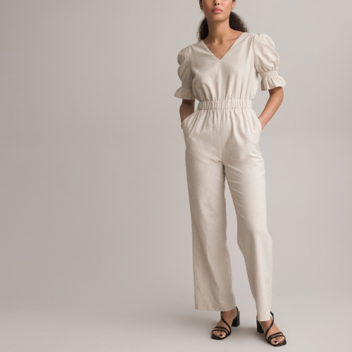 La Redoute Collections Jumpsuit in linnen en katoen