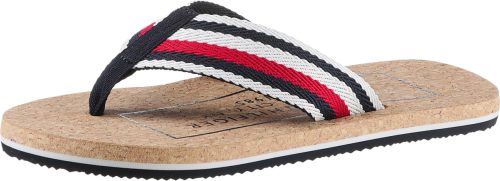 Tommy hilfiger Teenslippers HILFIHER CORK BEACH SANDAL met gestreepte band