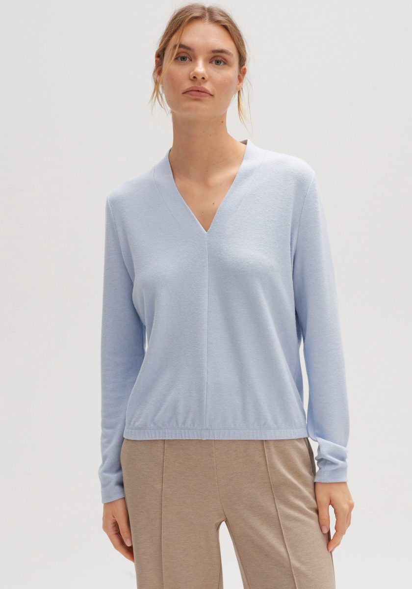 OPUS Shirt met lange mouwen Sanina met v-hals