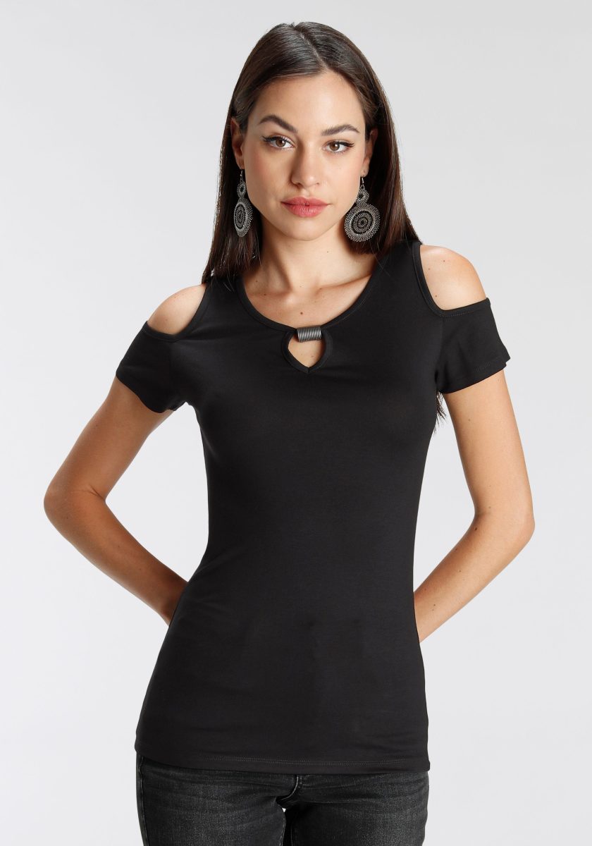 Melrose T-shirt met uitsparingen bij de schouders