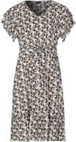 Exxcellent jurk Charlize met all over print en volant zwart/wit/groen
