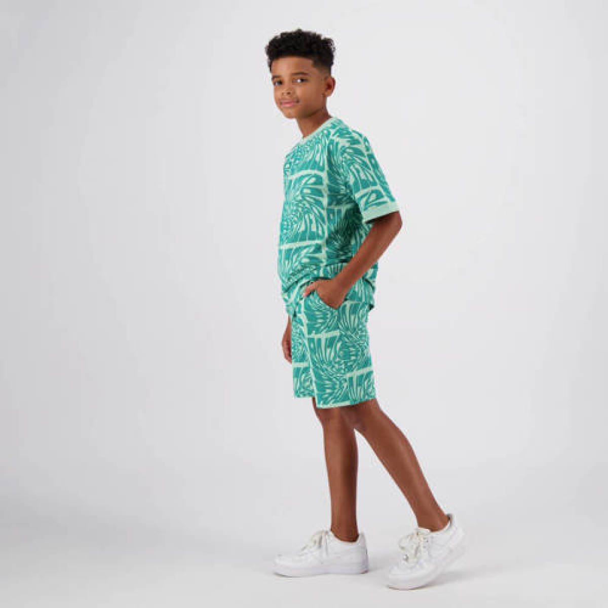 Raizzed regular fit short Finn met all over print mintgroen