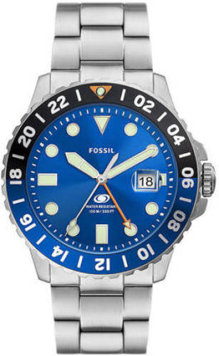 Fossil horloge FS5991 Fossil Blue zilverkleurig