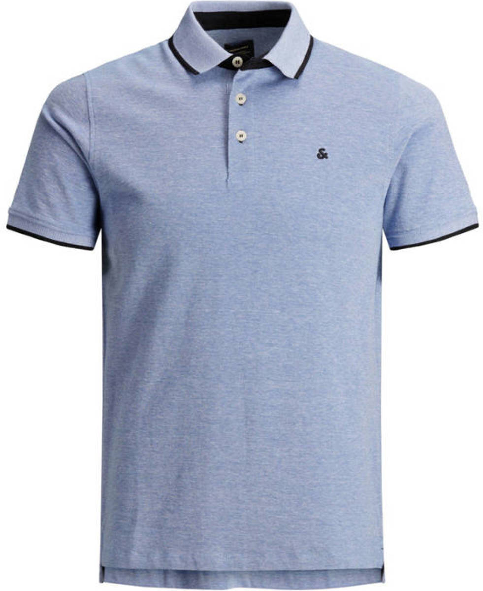 Jack & Jones ESSENTIALS slim fit polo lichtblauw