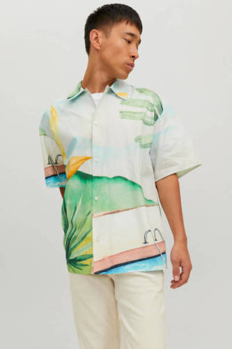 Jack & Jones ORIGINALS oversized overhemd JORLANDSCAPE met all over print sky blue