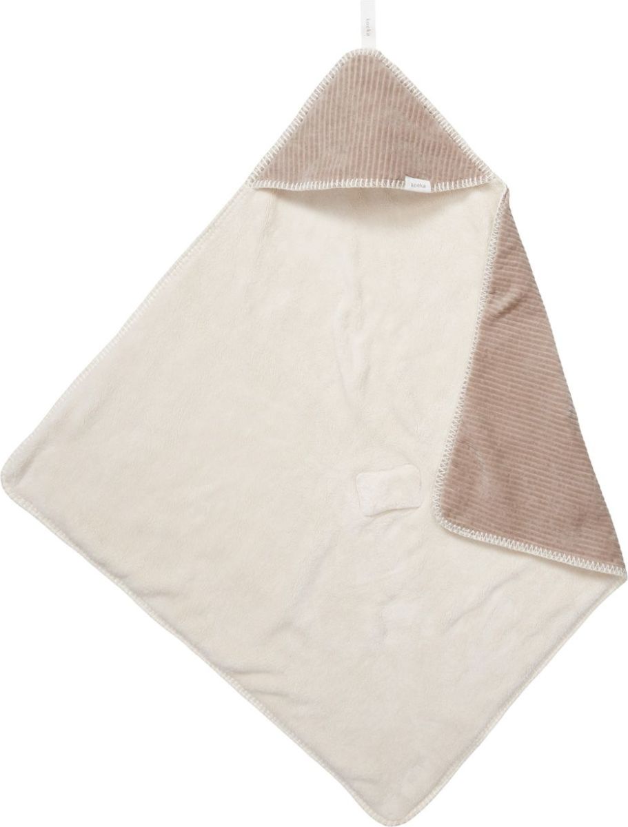 Koeka Vik gevoerde omslagdoek met teddy 100x100 cm taupe