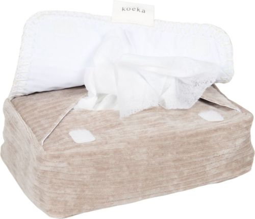Koeka Vik babydoekjesbox 12x20 cm taupe
