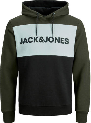 Jack & Jones ESSENTIALS regular fit hoodie olijfgroen