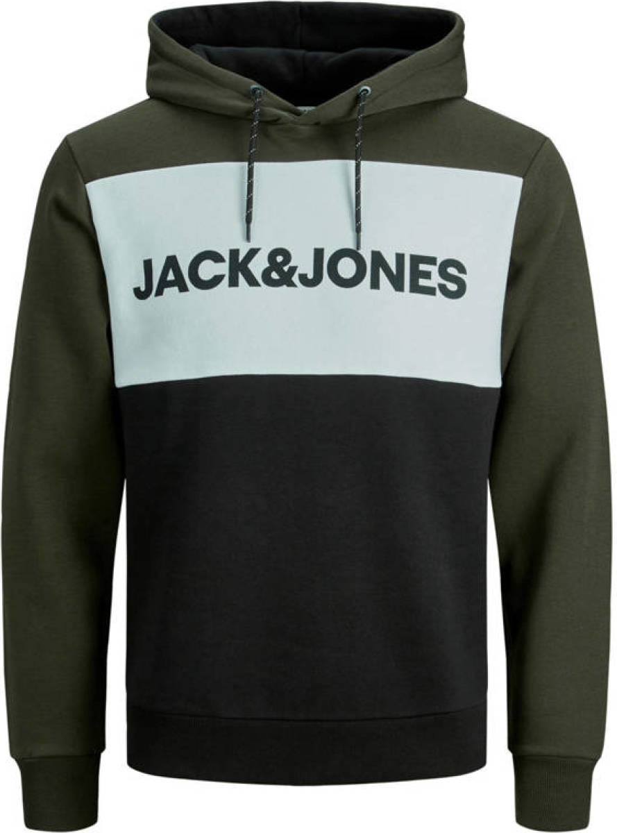 Jack & Jones ESSENTIALS regular fit hoodie olijfgroen