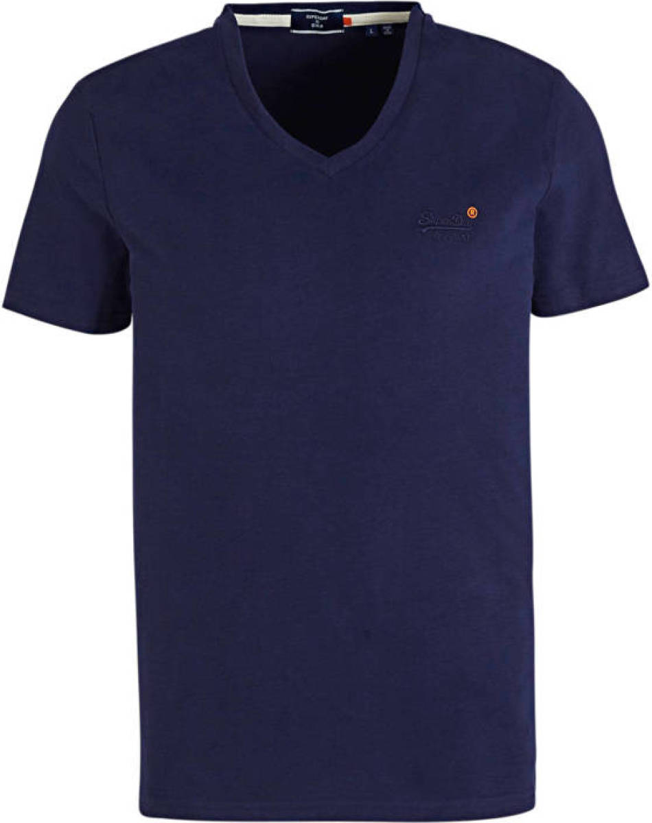Superdry T-shirt van biologisch katoen donkerblauw
