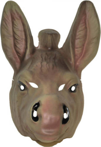 Funny Fashion Plastic carnaval/verkleed ezel dieren masker voor volwassenen - Verkleedmaskers