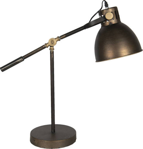 HAES deco - Bureaulamp - Industrial - Koperkleurige Vintage Lamp, 20x62x60 cm -Tafellamp, Sfeerlamp, Nachtlampje